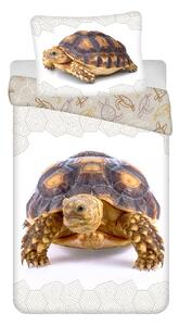 Lenjerie de pat 3D din bumbac TURTLE alb Dimensiune lenjerie de pat: 70 x 90 cm | 140 x 200 cm