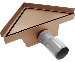 Mexen Flat-T M13 scurgere de podea triunghiulară 20 x 20 cm, cupru periat - 1C10320