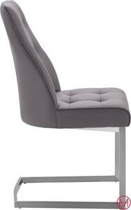 Set 2 scaune gri Mombasa piele ecologica 47/62/95 cm