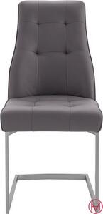 Set 2 scaune gri Mombasa piele ecologica 47/62/95 cm