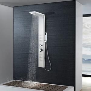 Sistem panel de duș, pătrat, oțel inoxidabil