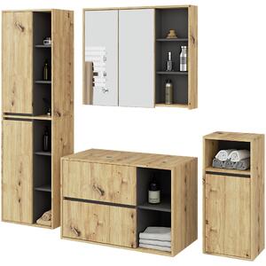 Set mobilier baie Vambos luxe (stejar artizanal + grafit). Promo -19%. 1152129