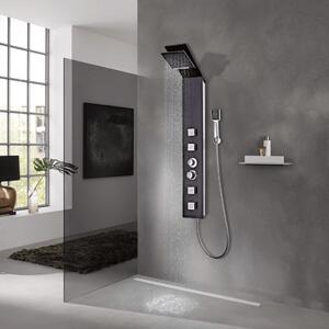 Sistem cu panel de duș, sticlă, maro