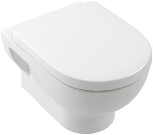 Villeroy & Boch O.Novo vas wc cu capac soft-close agăţat fără margine cu spălare turbionară alb lucios 5C39CLR1