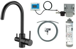Deante set starter cu baterie bucătărie pe picior negru BCHFN64M