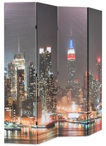 Paravan cameră pliabil 160 x 170 cm, New York pe timp de noapte