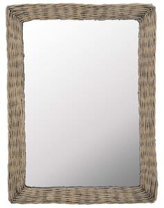 Oglindă, maro, 60 x 80 cm, răchită