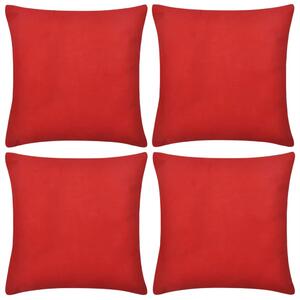 Huse de pernă din bumbac, 80 x 80 cm, roșu, 4 buc
