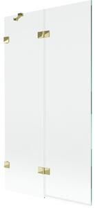 Mexen Lunar paravan de cadă cu 2 aripi, stânga 100 x 150 cm, transparent, auriu - 897-100-100-50-00-L