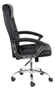 Scaun directorial LAUREN, piele ecologica, baza cromata, Negru