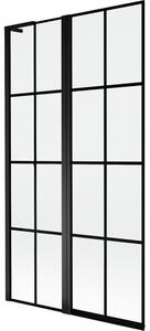 Mexen Mist L paravan de cadă 2-panouri stânga 100 x 150 cm, grilă neagră, negru - 8A9L-100-011-70-77-L