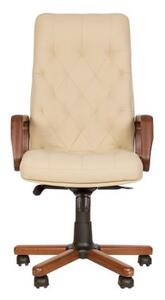 Scaun de birou directorial HAVANA Extra, mecanism Multiblock, bej, piele naturala