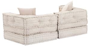 Canapea puf modulară cu 2 locuri, bej, material textil