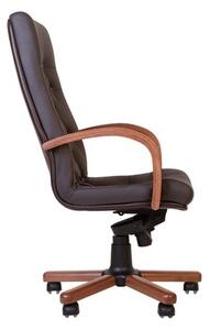Scaun directorial CHEF LUX EXTRA, Brun inchis piele naturala