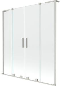 Mexen Velar L Duo paravan de baie cu 2 panouri glisante 150 x 150 cm, transparent, nichel satinat - 896-150-003-02-97