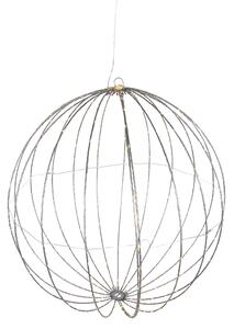 Lampă suspendată de Crăciun tip glob alb 60 cm, cu LED și timer IP44 - Nobi