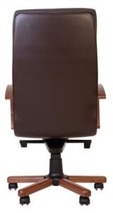 Scaun directorial CHEF LUX EXTRA, Brun inchis piele naturala