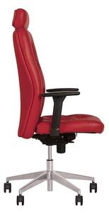 Scaun directorial CHEVY HR, brate 4D, Rosu, piele naturala