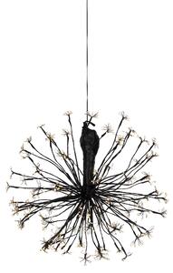 Lampă suspendată de Crăciun sferică neagră 60 cm, cu LED și temporizator IP44 - Nobu