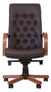 Scaun directorial CHEF LUX EXTRA, Brun inchis piele naturala