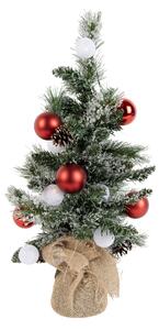 Brad de Crăciun alb cu roșu 60cm incl. LED cu temporizator - Jack