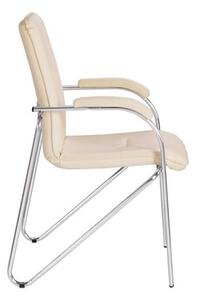Scaun vizitator MULLER Soft, Crem piele naturala