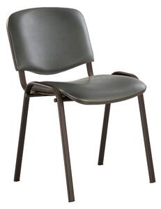 Scaun vizitator GOA BLACK, Gri piele ecologica