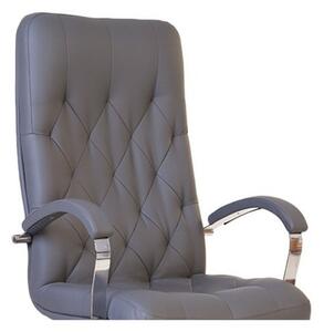Scaun de birou HAVANA STEEL CHROME, mecanism Multiblock, Gri, piele ecologica