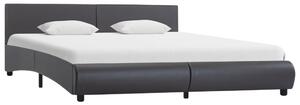 Cadru de pat, gri, 180 x 200 cm, piele ecologică
