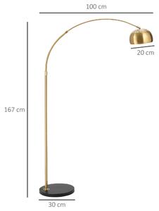 Lampa de podea cu abajur, 30x100x167cm, aurie HOMCOM | Aosom RO