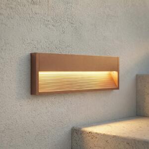 Lucande LED-Lumină de perete încastrată Trevin, 40 cm, IP65, aluminiu, Maro / Rugină, Aluminiu, Modern