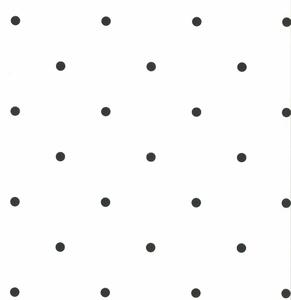 Fabulous World Tapet Dots, alb și negru, 67105-3 67105-3