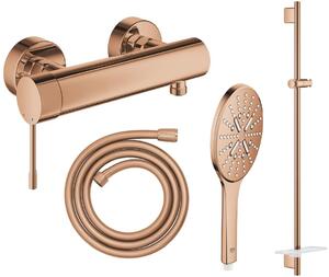 Set baterie de duș Grohe Essence 33636DA1, bară de duș Grohe Rainshower 26603DA0, 26574DA0, 28388DA1