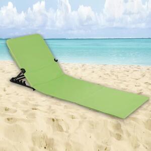 HI Scaun pliabil saltea de plajă, verde, PVC 64237