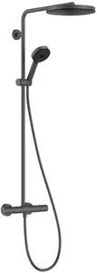 Hansgrohe Pulsify S set de duș perete cu termostat cu duș de ploaie crom-negru 24236340