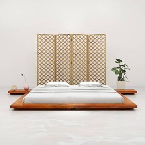 Cadru pat futon, stil japonez, 200 x 200 cm, lemn masiv acacia