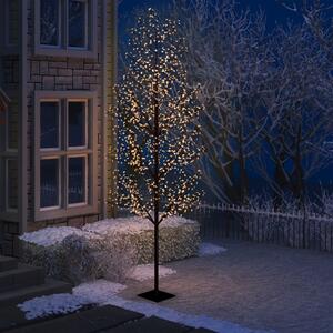 Pom Crăciun, 1200 LED-uri alb cald, flori de cireș, 300 cm