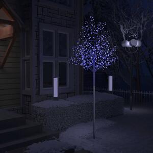 Pom Crăciun, 600 LED-uri lumină albastră, flori de cireș 300 cm