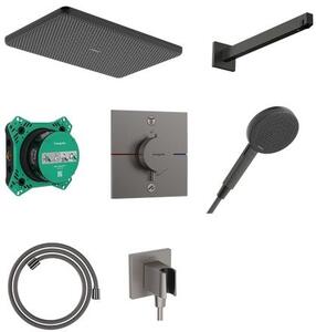 Hansgrohe Raindance Alive Q set de duș ascuns cu termostat cu duș de ploaie negru 24620340