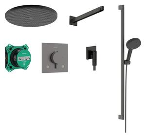 Hansgrohe Raindance Alive Select S set de duș ascuns cu termostat cu duș de ploaie negru 24622340