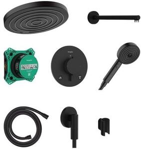 Hansgrohe Pulsify S set de duș ascuns cu termostat cu duș de ploaie negru 24624670