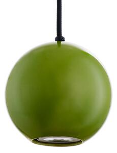 SIGMA Lampă suspendată Ceramic Ball, Ø 12 cm, verde, ceramică/oțel, Verde, Camera de zi / sufragerie, Ceramică