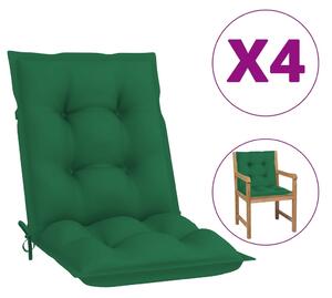Perne pentru scaun de grădină, 4 buc., verde, 100x50x7 cm