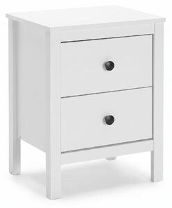 Noptiera Adore Rustic, 2 sertare, Alb, 46x61x39 cm
