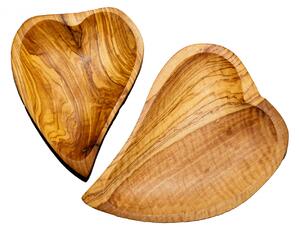 Platou Inima din lemn de maslin