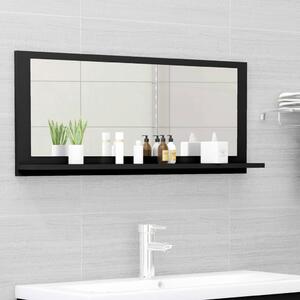 Oglindă de baie, negru, 90 x 10,5 x 37 cm, PAL