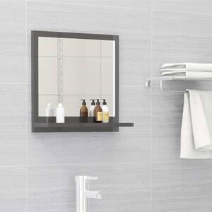 Oglindă de baie, gri extralucios, 40 x 10,5 x 37 cm, PAL