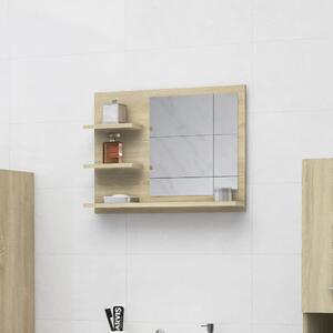 Oglindă de baie, stejar Sonoma, 60 x 10,5 x 45 cm, PAL