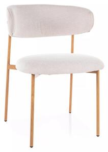 Scaun ELTON D, bej deschis - Brego 22/stejar, stofa clasica/metal, 56x46x80 cm