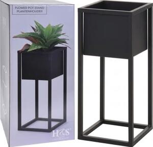 H&S Collection Home&Styling Ghiveci de flori cu suport, negru, 50 cm, metal NB1850000